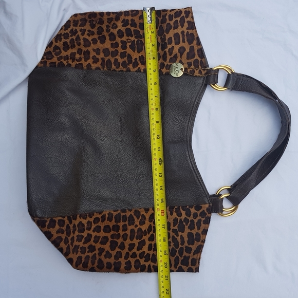 -Mr. Cat- Leopard Print Calf Hair brown Leather Bag - Picture 4 of 7